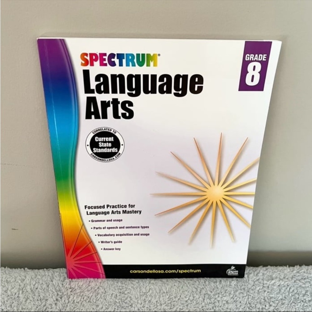 ❄️5/$20 Spectrum Language Arts Workbook Grade 8 Paperback, Language Arts Book